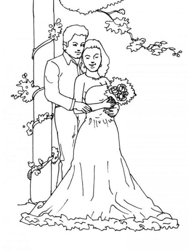 Desenho deCasamento 4 para colorir