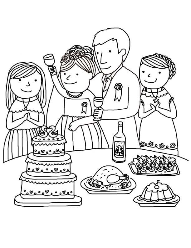 Desenho deCasamento 7 para colorir