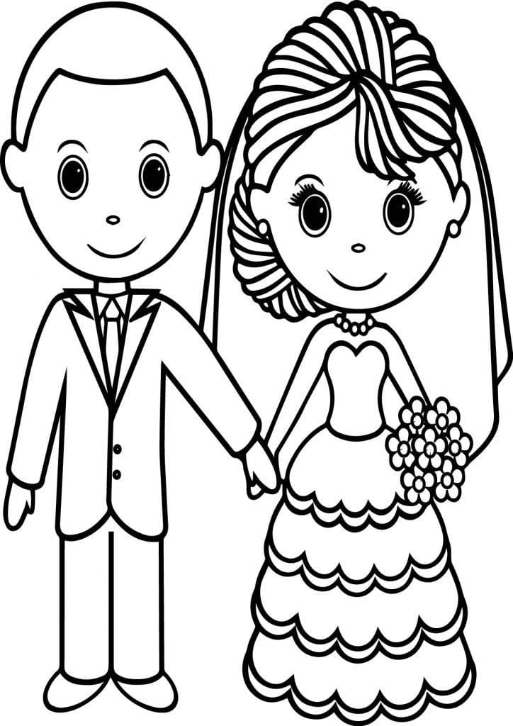 Desenho deCasamento Fofo para colorir