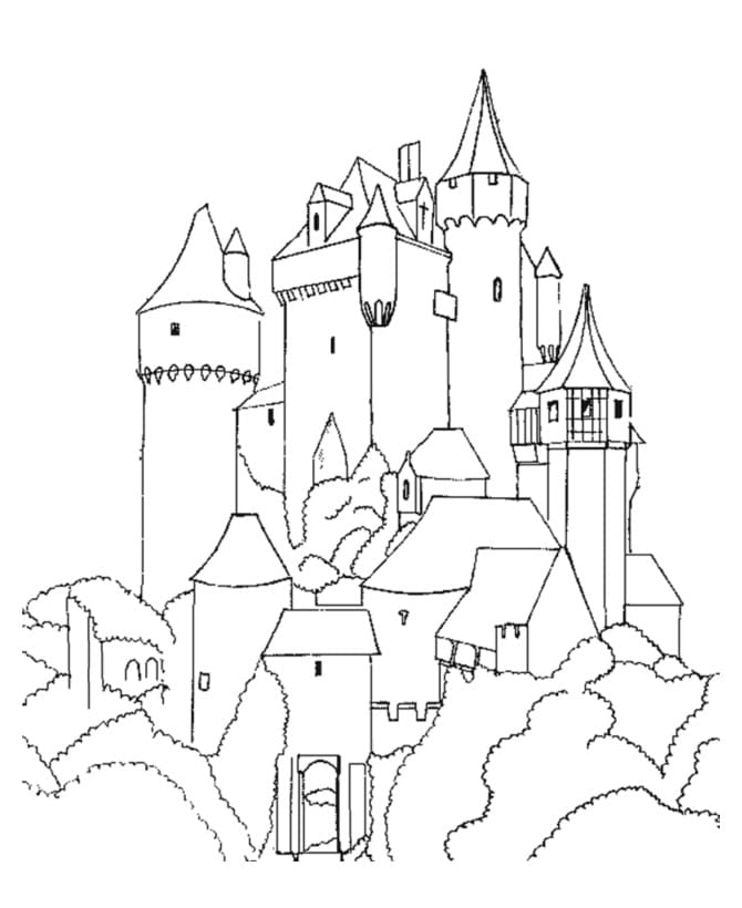 Desenho deCastelo de Conto de Fadas 1 para colorir