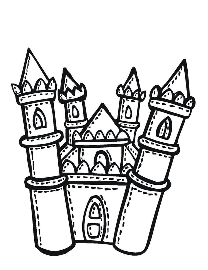 Desenho deCastelo de Conto de Fadas 9 para colorir