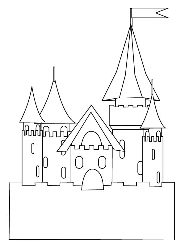 Desenho deCastelo de Conto de Fadas para colorir