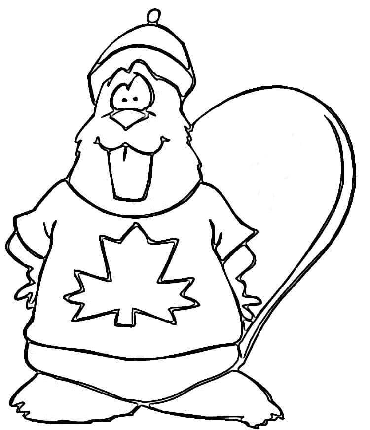 Desenho deCastor canadense para colorir