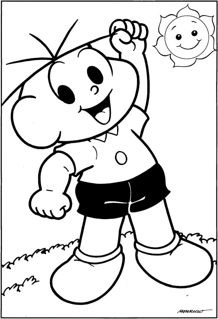 Desenho de Cebolinha Sorrindo para colorir