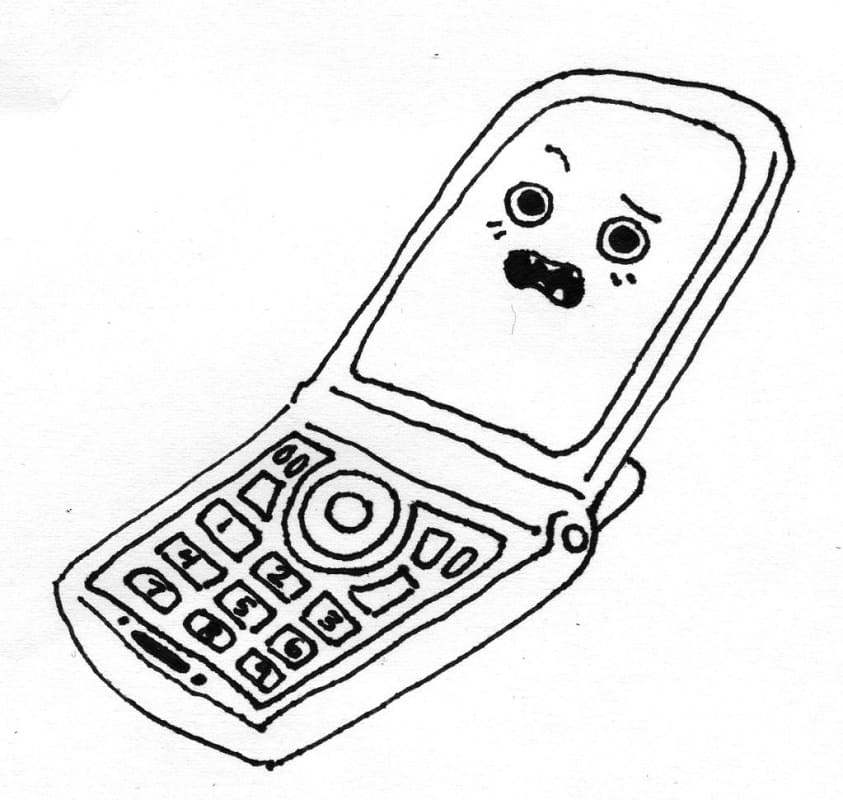 Desenho deCelular Engraçado para colorir