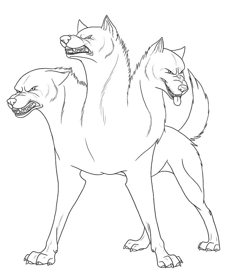 Desenho deCerberus Assustador 5 para colorir