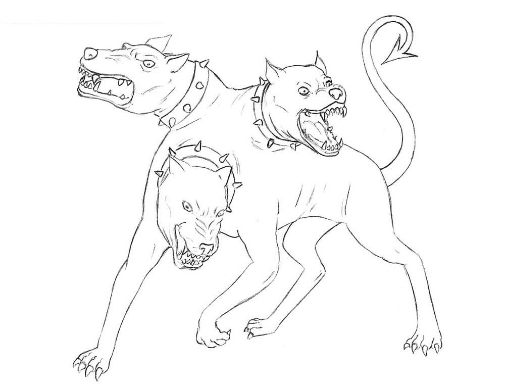 Desenho deCerberus Zangado 1 para colorir