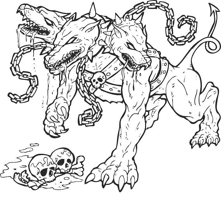 Desenho deCerberus Zangado 3 para colorir