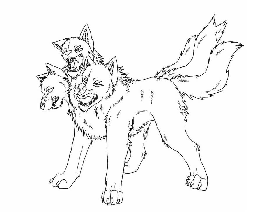 Desenho deCerberus Zangado 6 para colorir