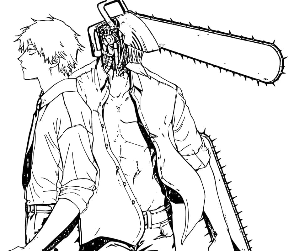 Desenhos de Chainsaw Man para colorir