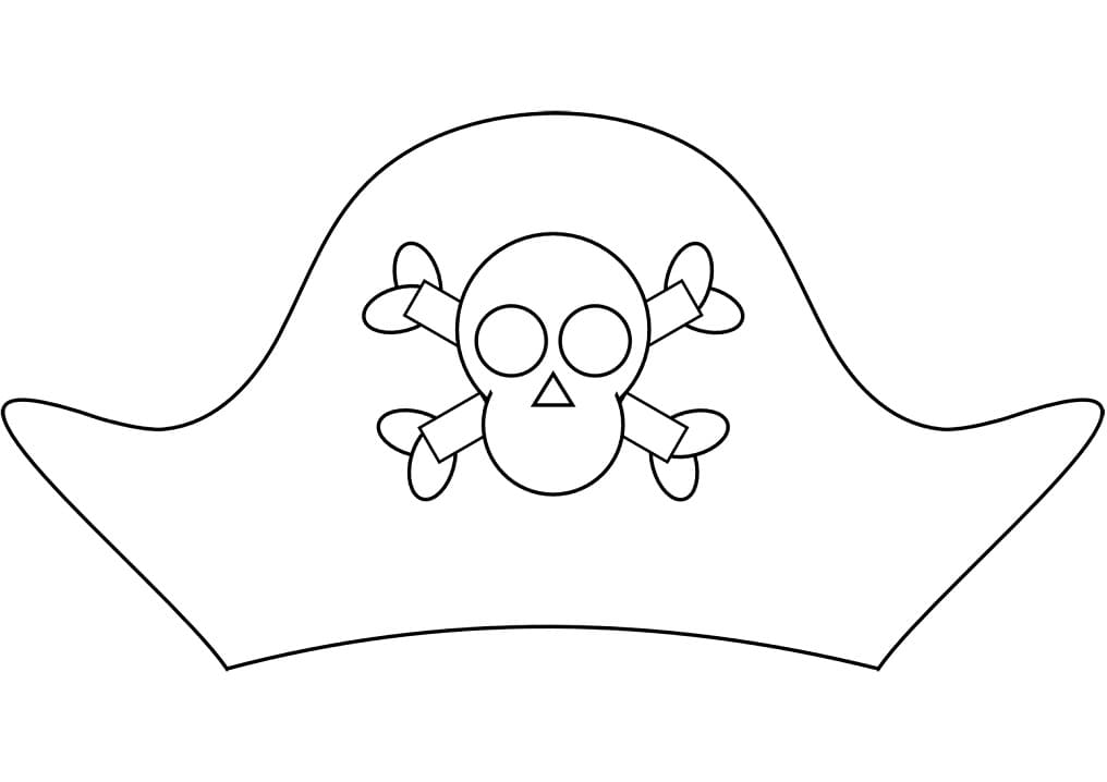 Desenho de Chapéu de Pirata para colorir