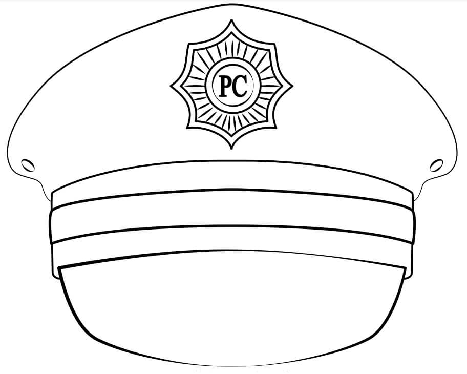 Desenho de Chapéu de Polícia 4 para colorir