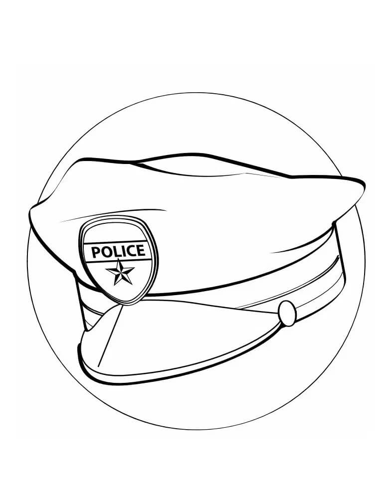 Desenho de Chapéu de Polícia para colorir