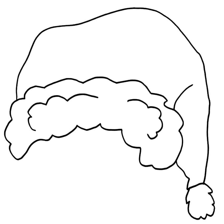 Desenho deChapéu de Papai Noel 8 para colorir