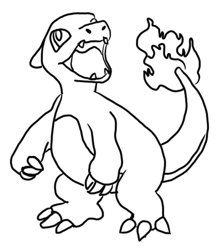 Desenho deCharmeleon Pokemon 3 para colorir