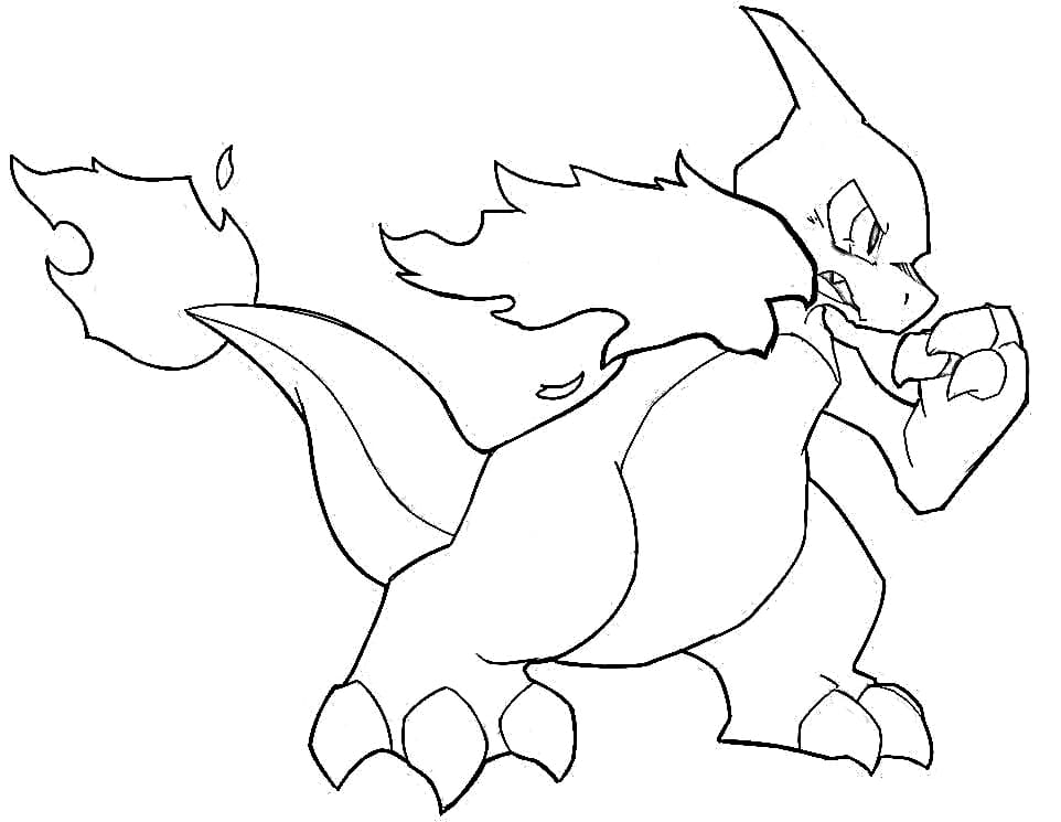 Desenho deCharmeleon Pokemon 5 para colorir