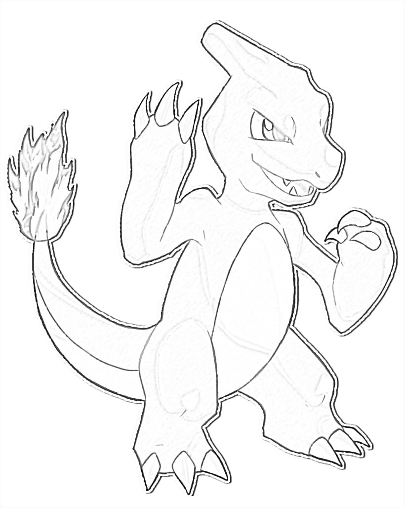 Desenho deCharmeleon Pokemon para colorir