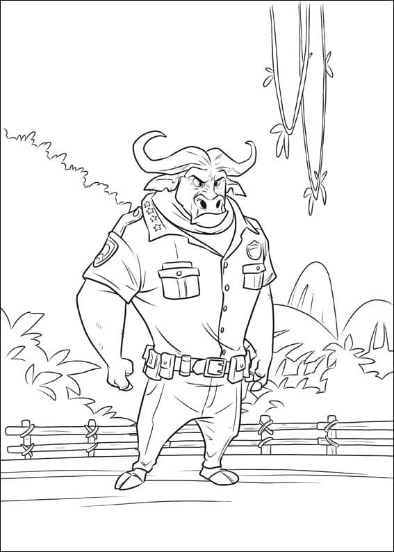 Desenho deChefe Bogo Zootopia para colorir