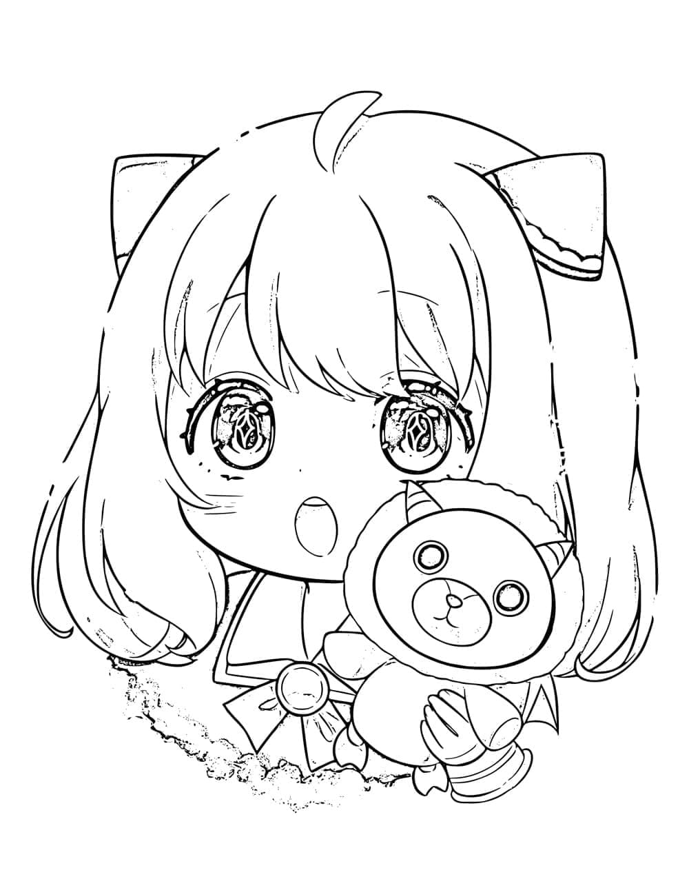 Desenho deChibi Anya Forger para colorir