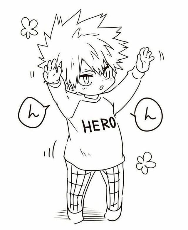 Desenho deChibi Bakugo para colorir