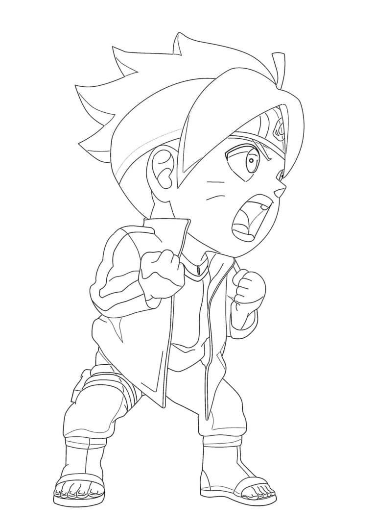 Desenho deChibi Boruto para colorir