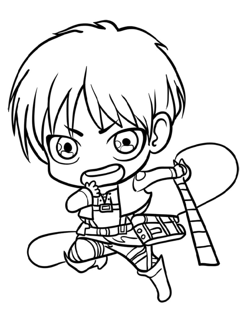 Desenho deChibi Eren Yeager para colorir