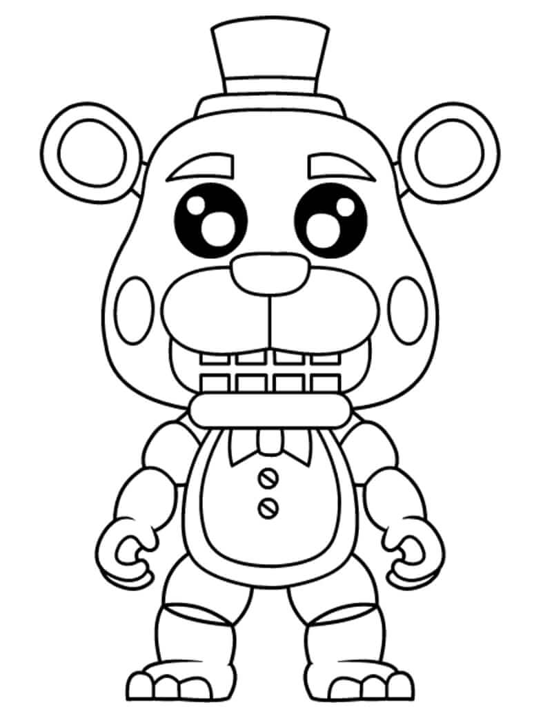 Desenho deChibi Freddy Animatronic para colorir