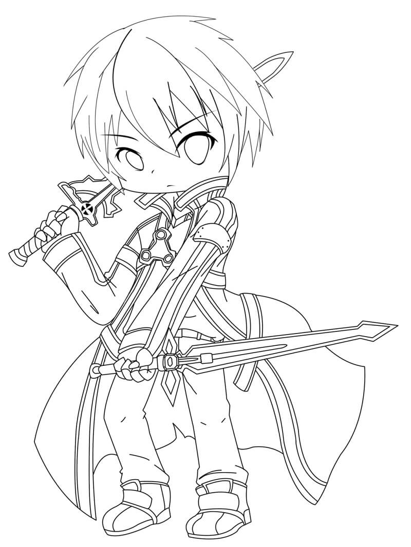 Desenho deChibi Kirito 1 para colorir