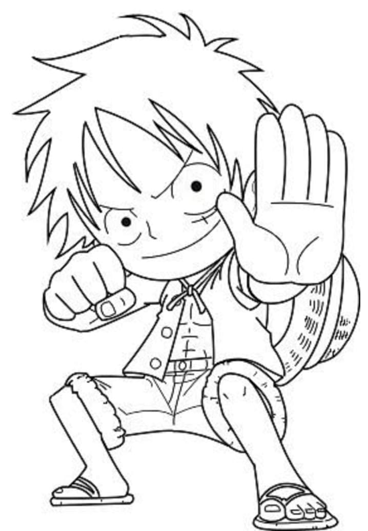 Desenho deChibi Luffy para colorir