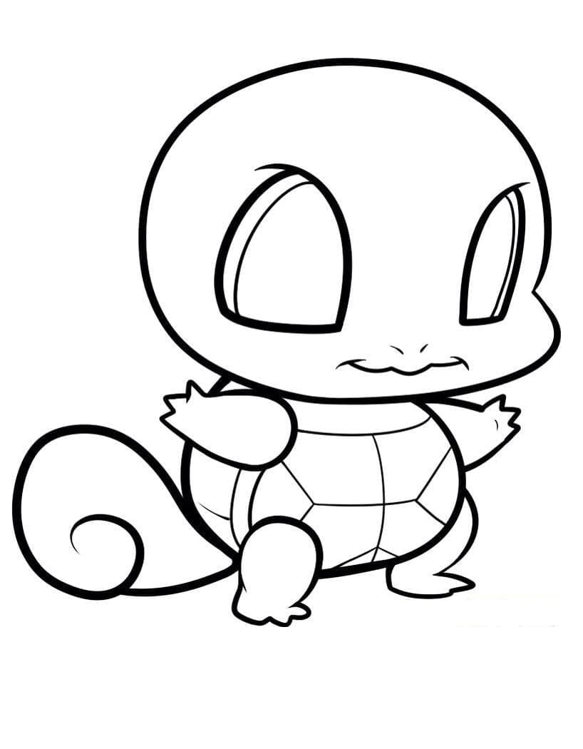 Desenho deChibi Squirtle para colorir