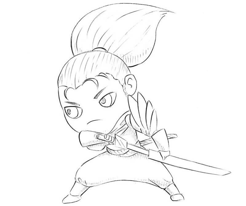 Desenho deChibi Yasuo para colorir