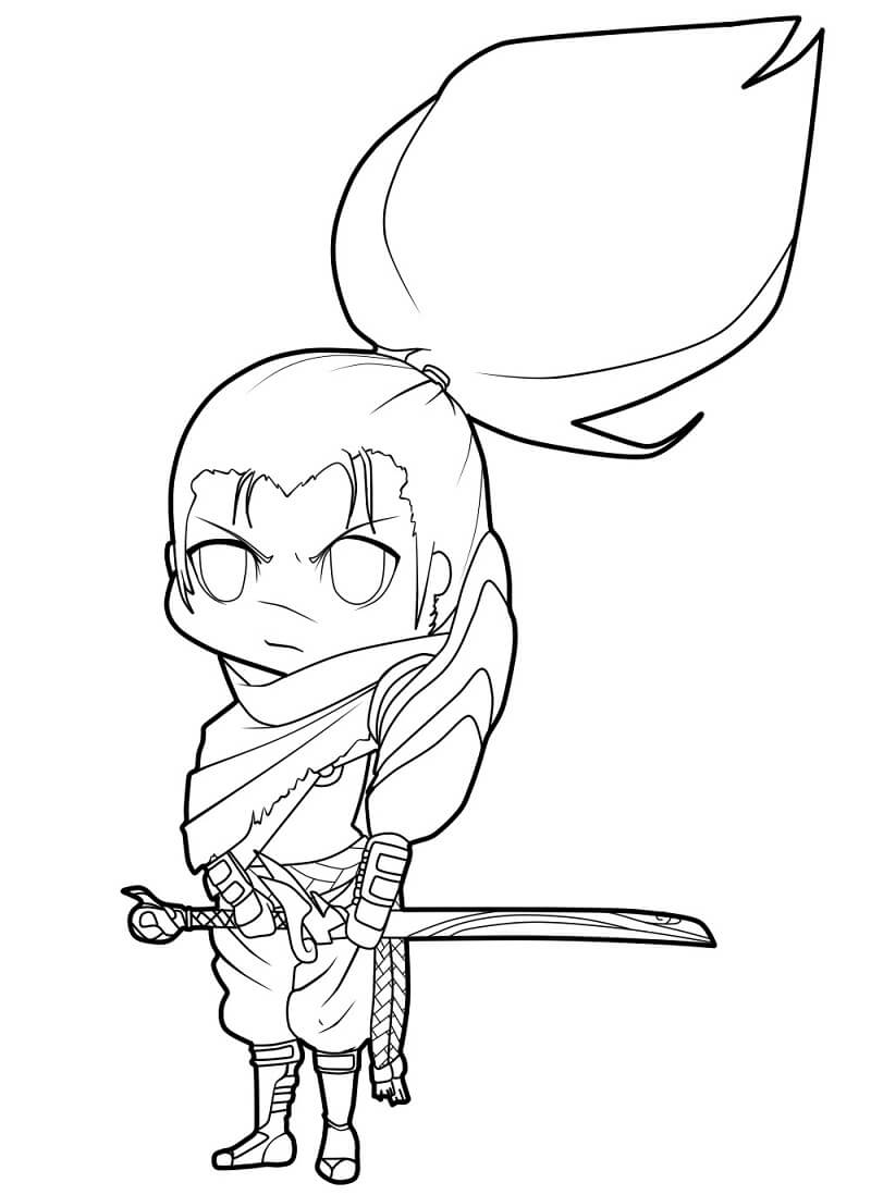 Desenho deChibi Yasuo para colorir