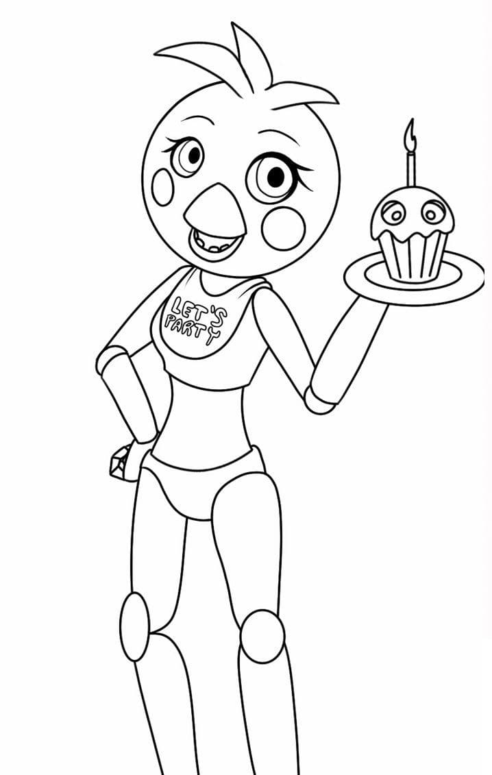 Desenho deChica Animatronic 5 para colorir