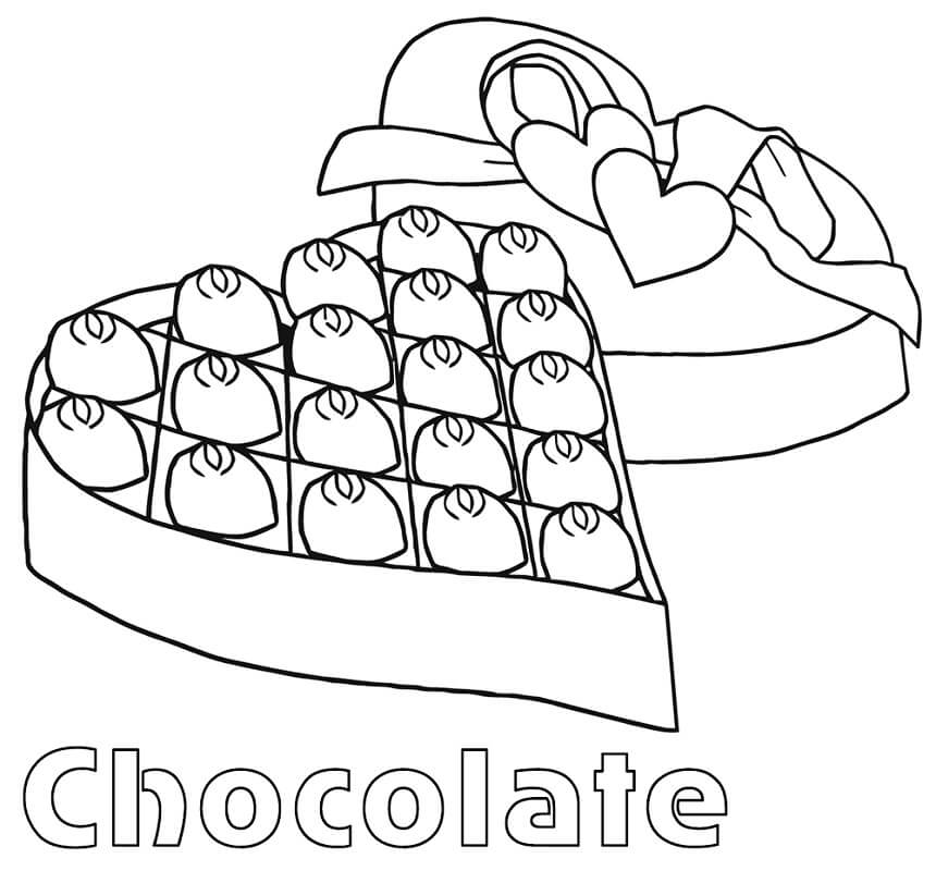 Desenho deChocolate dos Namorados 2 para colorir