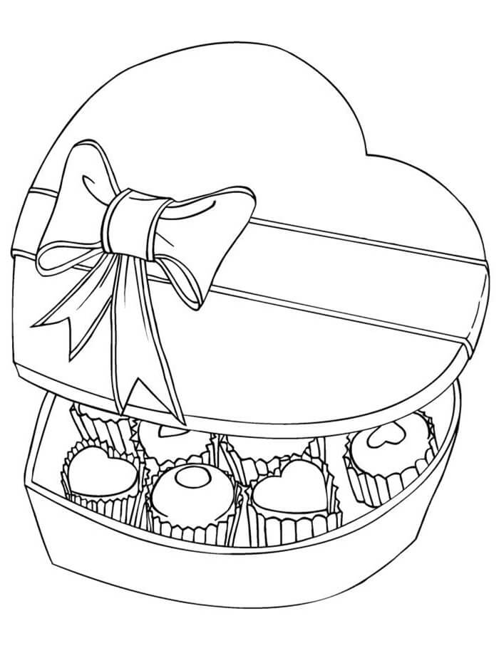 Desenho deChocolate dos Namorados 3 para colorir