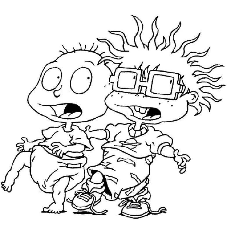 Desenho deChuckie e Tommy para colorir