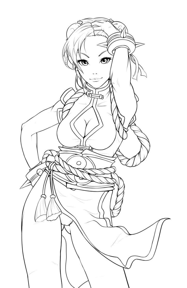 Desenho deChun Li Street Fighter para colorir