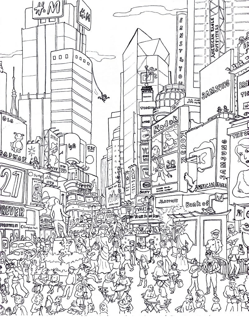 Desenho deCidade de Nova York para colorir