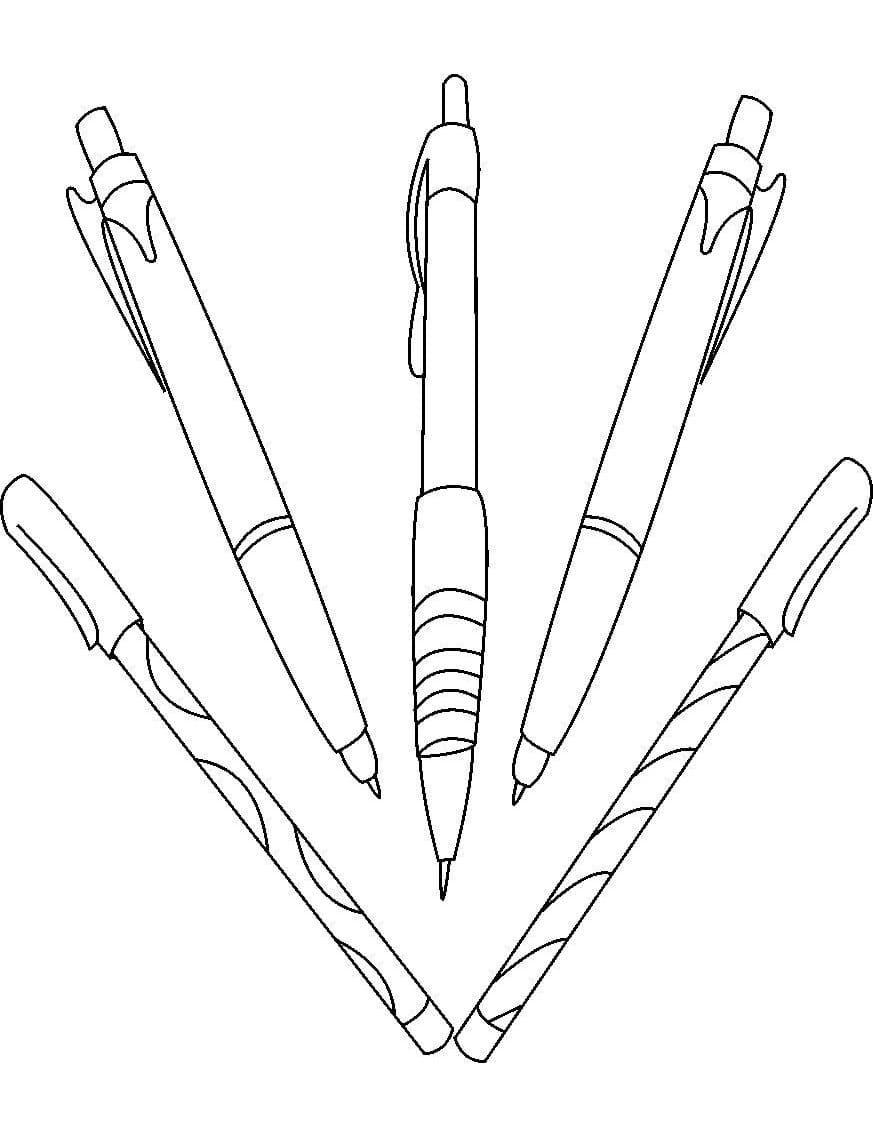 Desenho deCinco Canetas para colorir