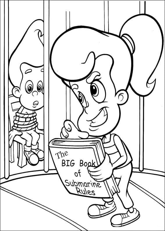 Desenho deCindy e Jimmy Neutron para colorir