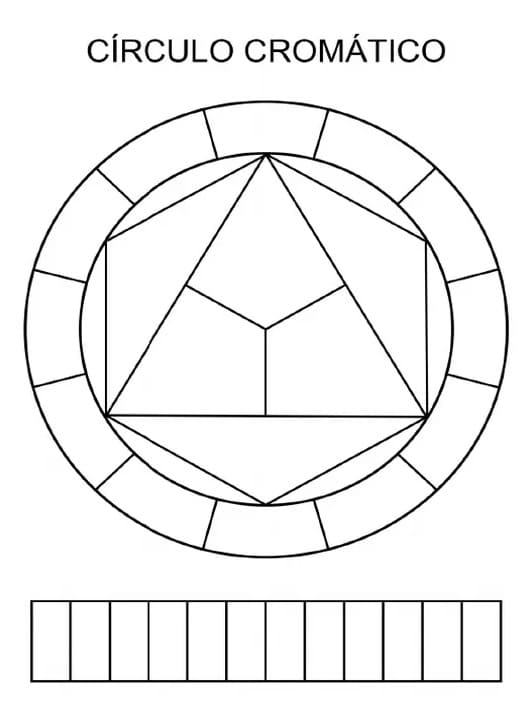 Desenho deCírculo Cromático 8 para colorir