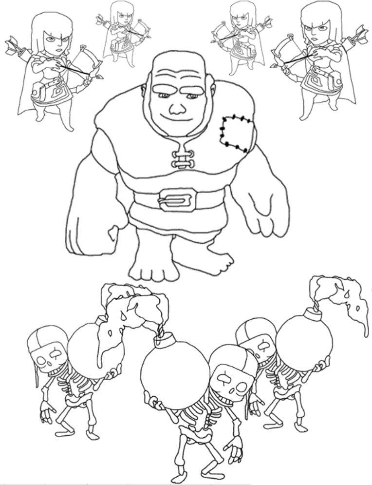 Desenhos de Clash of Clans para colorir