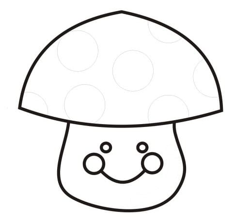 Desenho deCogumelo Fofo para colorir