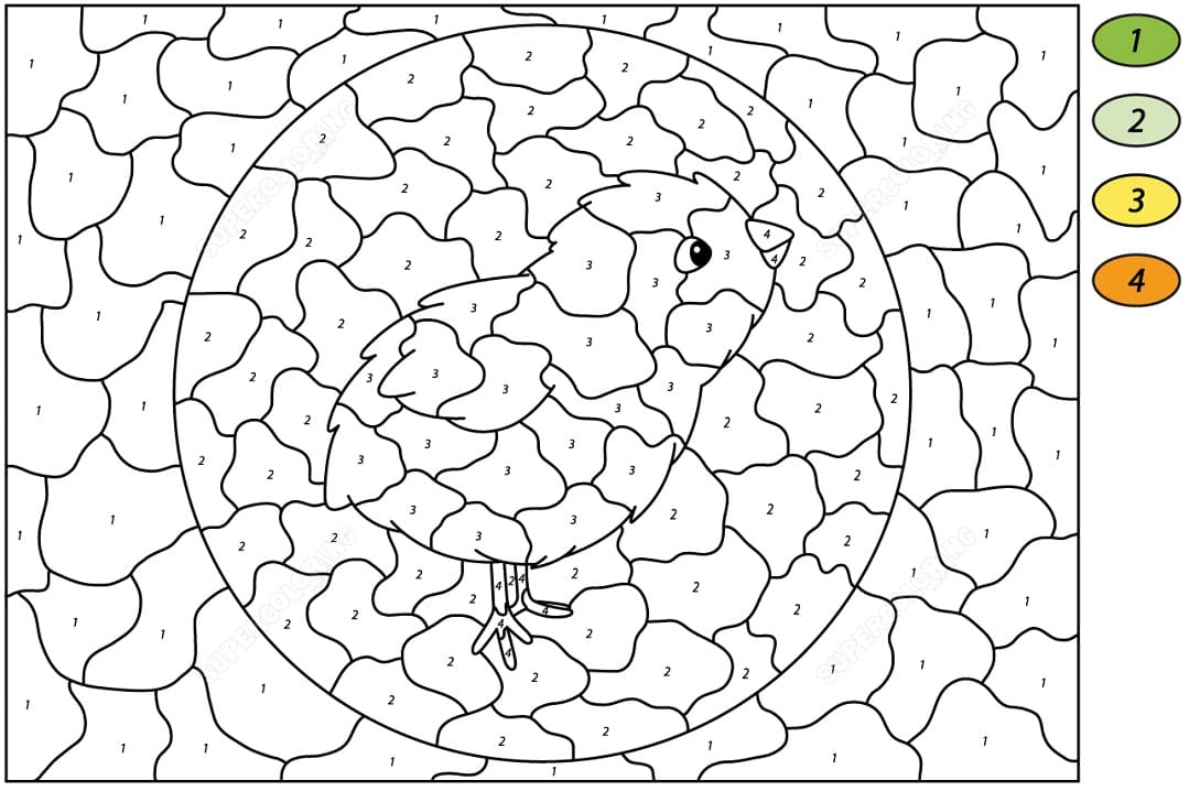 Desenho deColorir com Números 3 para colorir