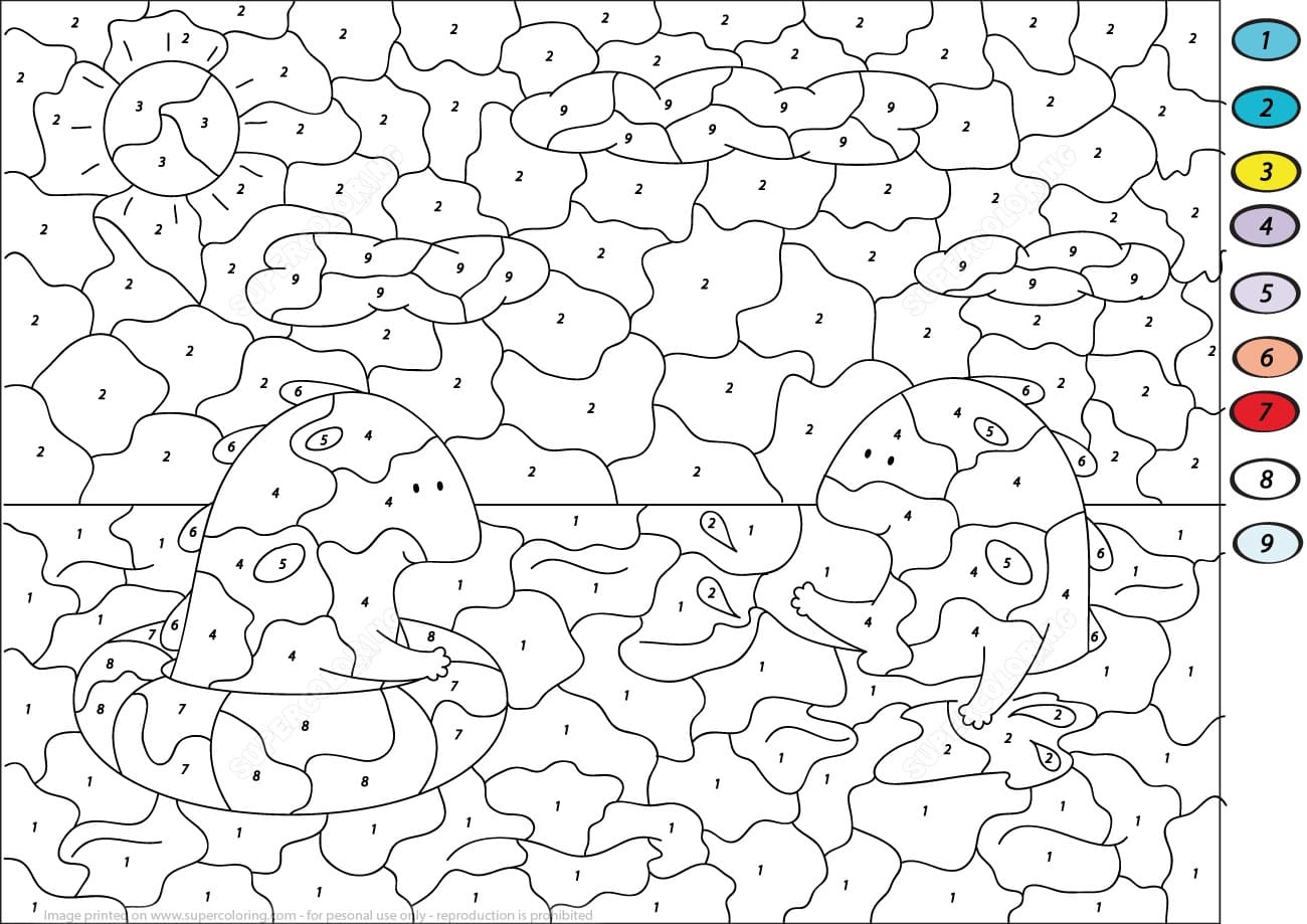 Desenho deColorir com Números 9 para colorir