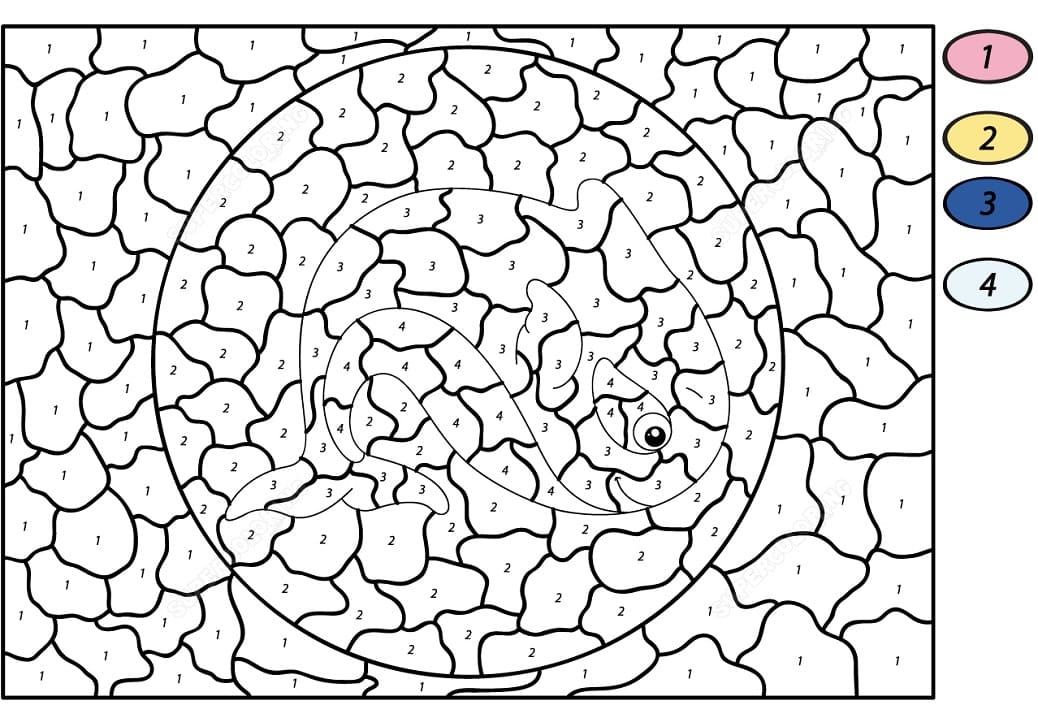 Desenho deColorir com Números Baleia para colorir