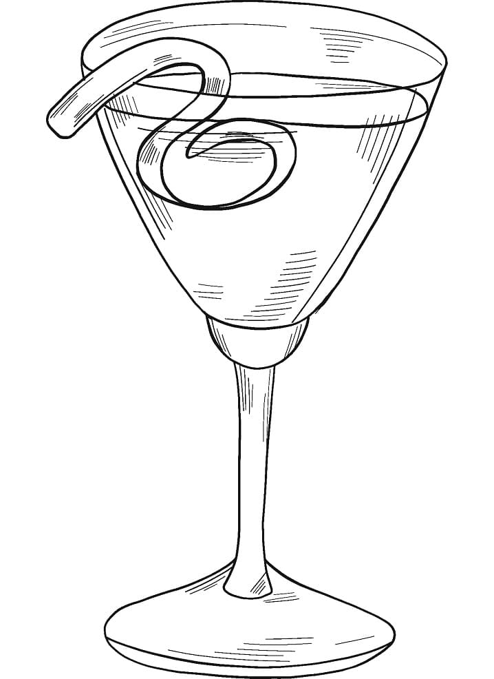 Desenho deCopo de Martini 1 para colorir