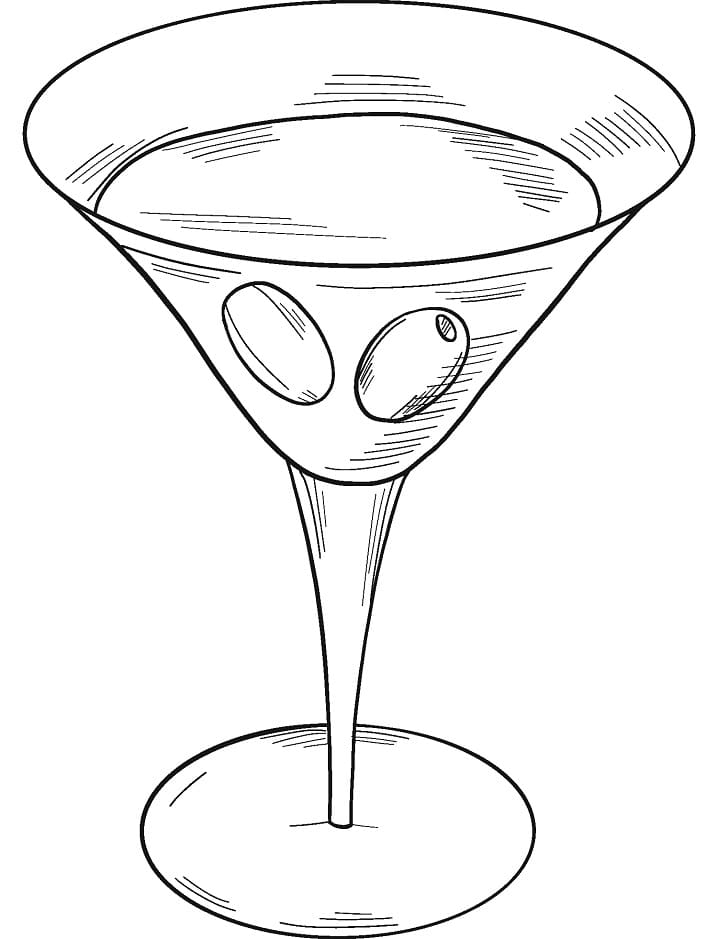 Desenho deCopo de Martini 2 para colorir