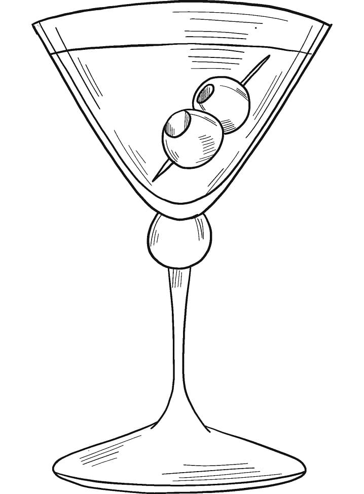 Desenho deCopo de Martini 4 para colorir