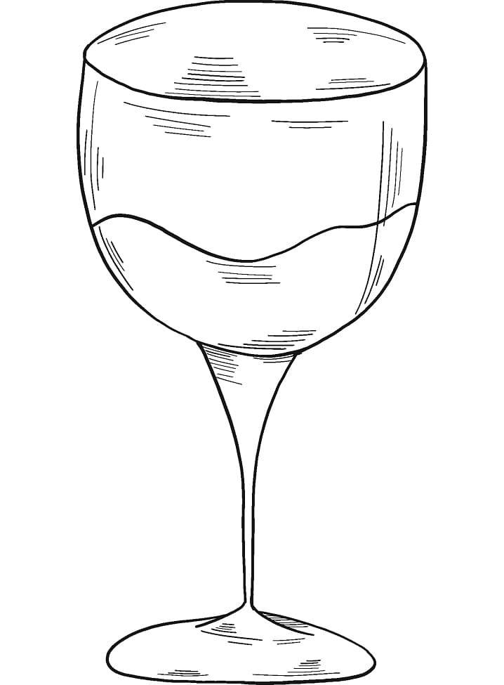 Desenho deCopo de Vinho 2 para colorir